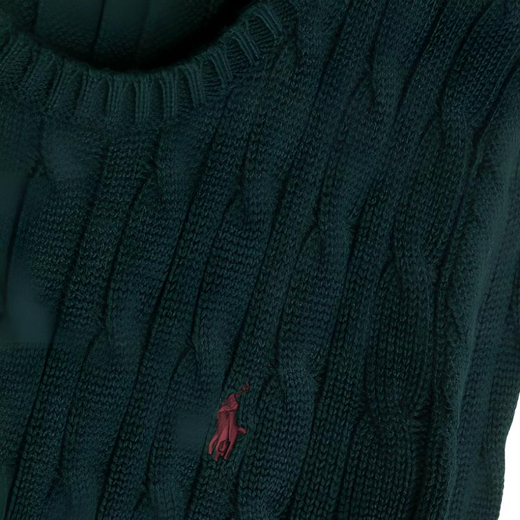 Polo Ralph Lauren однотонный свитер для верховой езды с вышивкой в виде косы, детский свитер темно-зеленого цвета 323702674-055