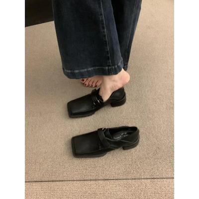 Модная винтажная коричневая женская обувь Кик Сэддлс Британский стиль Плоский каблук Весна Лето Обувь JK Маленькая кожаная