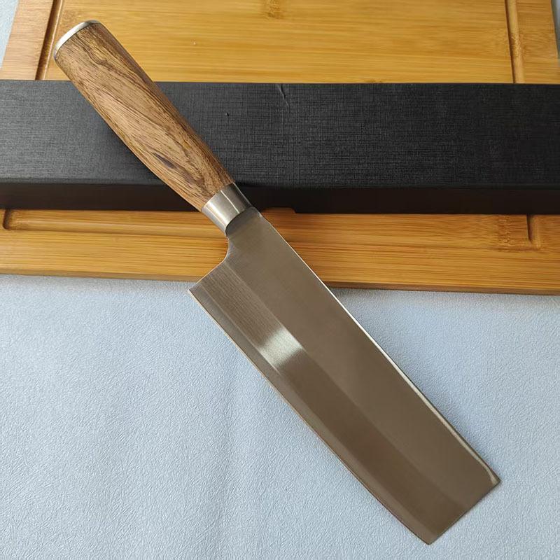6.7 Inch Nakiri Knife Germany 1.4116 Steel Blade Wood Handle Chef Slicing Vegetables Cleaver Meat Professional Kitchen Knife