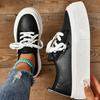 Leather Women Flats Sneakers Platform Running Sport Shoes SyfIyno Trend Winter New Lace Up Casual Shoes Walking Mujer Zapatillas
