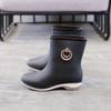 Fashion Elegant Short Women Rubber Boots Ankle Rain Boots Fall Autumn Rain Day Waterproof Woman Shoes 2024 Wse3