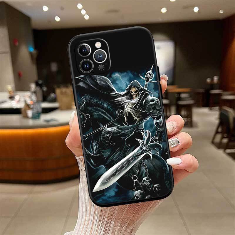Ударопрочный чехол для телефона со скелетом и черепом для iPhone 6 6s 7 8 11 12 13 14 15 16 17 16E XS Pro Max XR X SE Air
