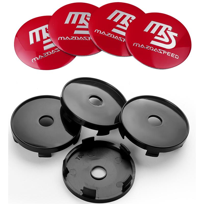 4pcs 60mm Car Badge Wheel Center Cover Stickers Hub Cap For Mazda Speed MS 2 3 5 6 7 323 RX8 Axela Atenza CX-5 CX-8 CX-3 CX-4 b56