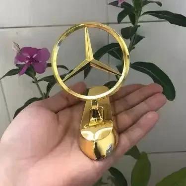 XAOJZ1 For Mercedes Benz Badge for Car Hood Front Chrome Logo Star Sticker Bottom Universal Emblem Bonnet Hood Marking for Benz