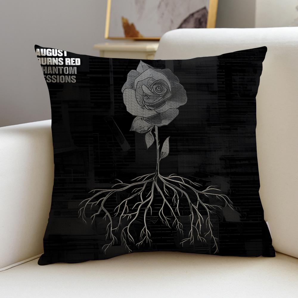 Metal AAugust Burns RedS Cushion Cover Breathable and skinfriendly linen pillowcase square removable and washable cushion