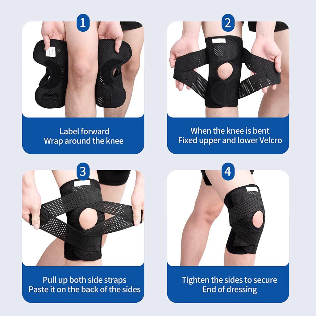 1 Piece Breathable Knee Brace with Side Stabilizers