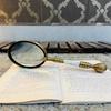 Antique  magnifying glass with Mother of Pearl Handle With Leather Belt