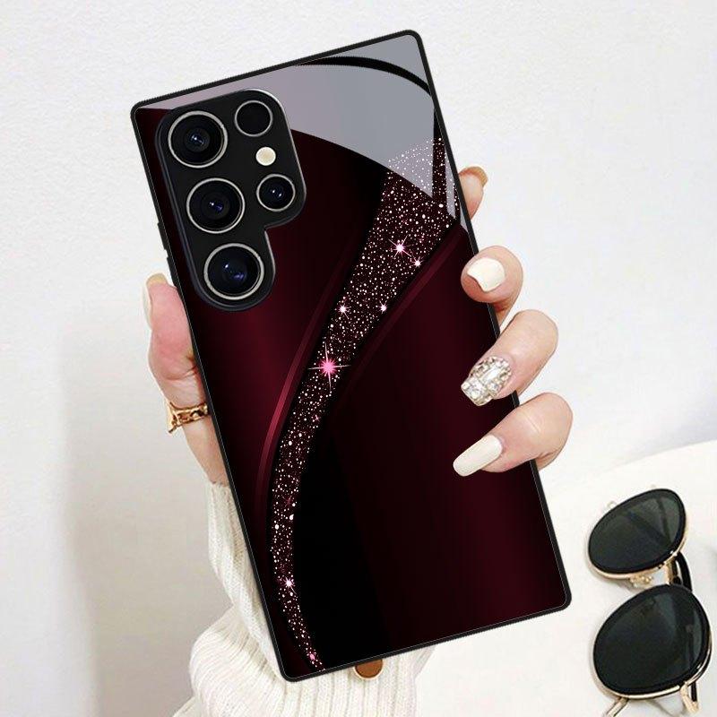 Стеклянный чехол для телефона с волнообразным узором, подходящий для Samsung Galaxy S26 S25 S24 S23 S22 S20 FE Ultra Plus, противоударная задняя крышка