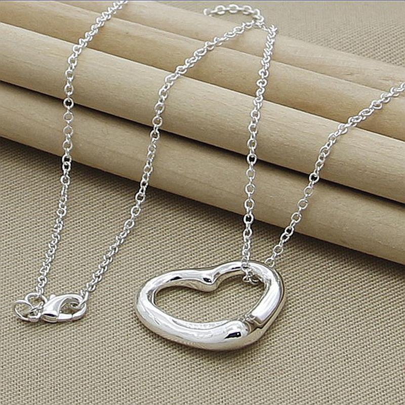 925 Серебряный комплект ювелирных изделий Любовь Сердце Шарм Браслеты Ожерелья Цепи Для Женщин Серебряные Ювелирные Изделия