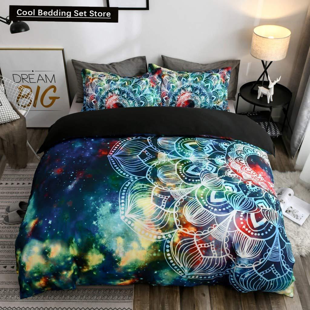 Комплект постельного белья Psychedelic Boho Luxury 2/3 шт. с наволочкой King Mandala пододеяльник Queen одеяло покрывало полиэстер пододеяльник