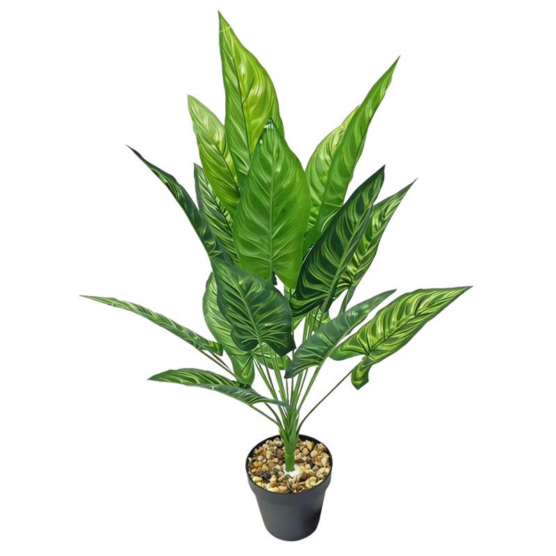 18-Head Monstera Deliciosa and Aglaonema Faux Plant Bonsai for Home Landscaping