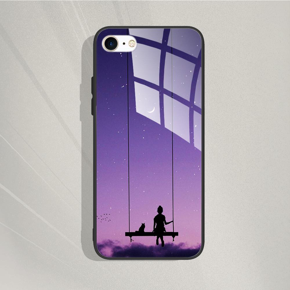 Phone Case For iPhone 7 8 SE 2020 Tempered Glass Case For iPhone7 8 SE2020 se 2020 se2020 A1778 A1660 A1779 Protective Cover Bag
