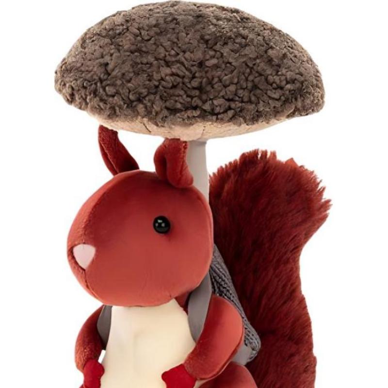 Jellycat Лесные животные Серия Собирающий грибы Белка Комфортная кукла Плюшевая кукла 20 см высотой