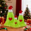 3 Pcs Green Furry Christmas Tree Decoration Fuzzy Elf Xmas Tree Tabletop Decor Soft Faux Fur Table Centerpiece for Living Room Home Kitchen Desk Decor