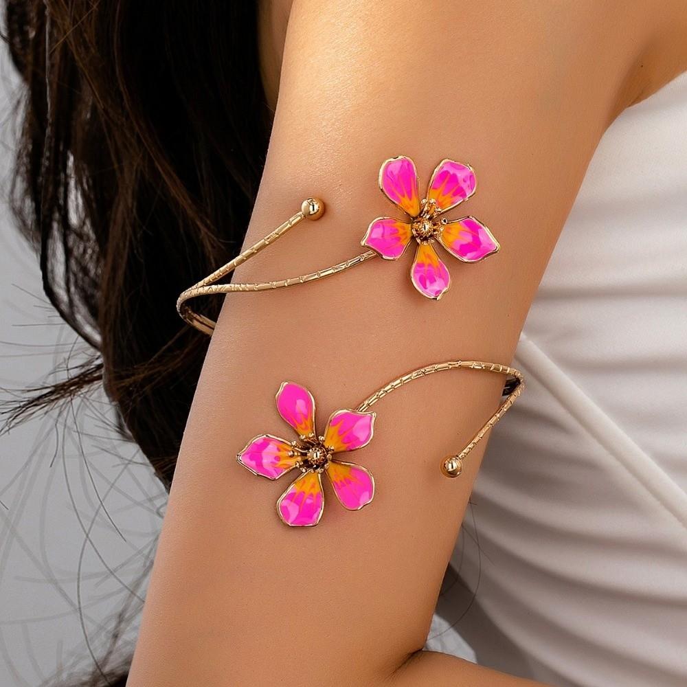 Adjustable Opening Arm Bracelet Floral Arm Ring Arm Cuff Bracelet  for Parties & Special Occasions