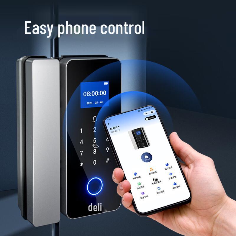 Deli Smart Glass Door Lock CN plug (adapter included)