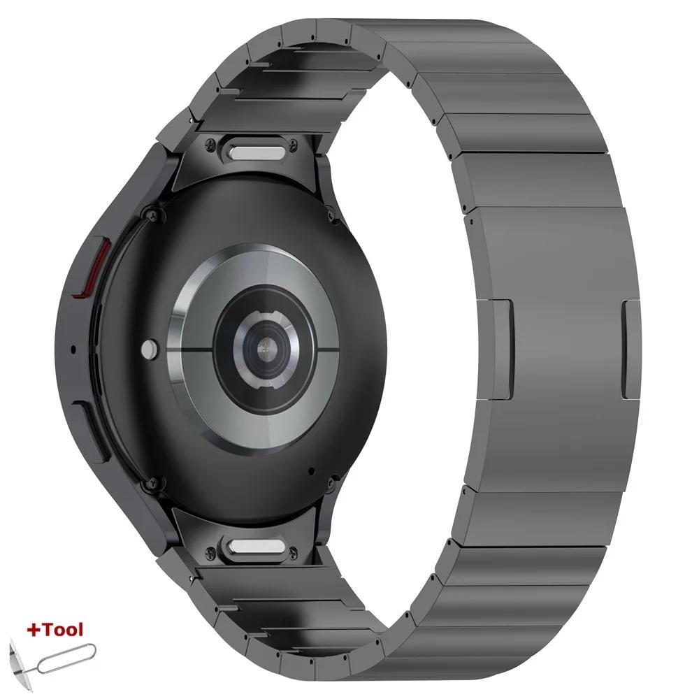 Титановый ремешок без зазоров для Samsung Galaxy Watch 7 6 5 4 44мм 40мм Металлический ремешок Quick Fit для Galaxy 4 6 Classic 5Pro 45мм Браслет