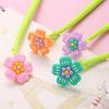 5pcs Flower Shaking Gel Pens with Cartoon Panda and Animal Toppers Soft Silicone Body Black Ink Pens for Office School Supplies