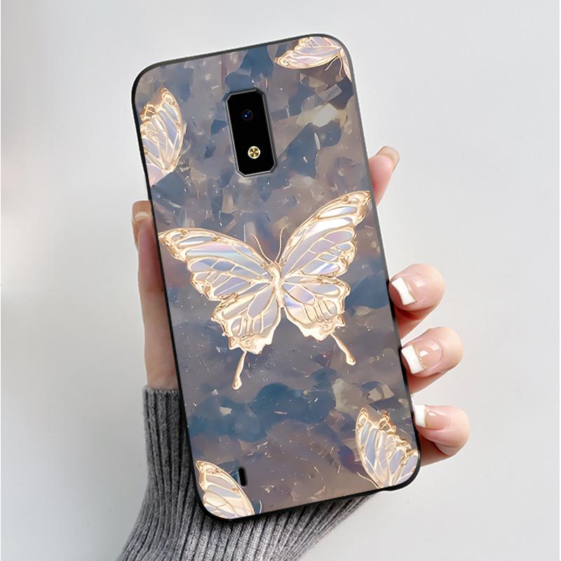 For BLU View 4 View 3 View 2 Case Fashion Butterfly Flowers Black Soft TPU Silicone Phone Cover for BLU View2 View3 View4 Casing