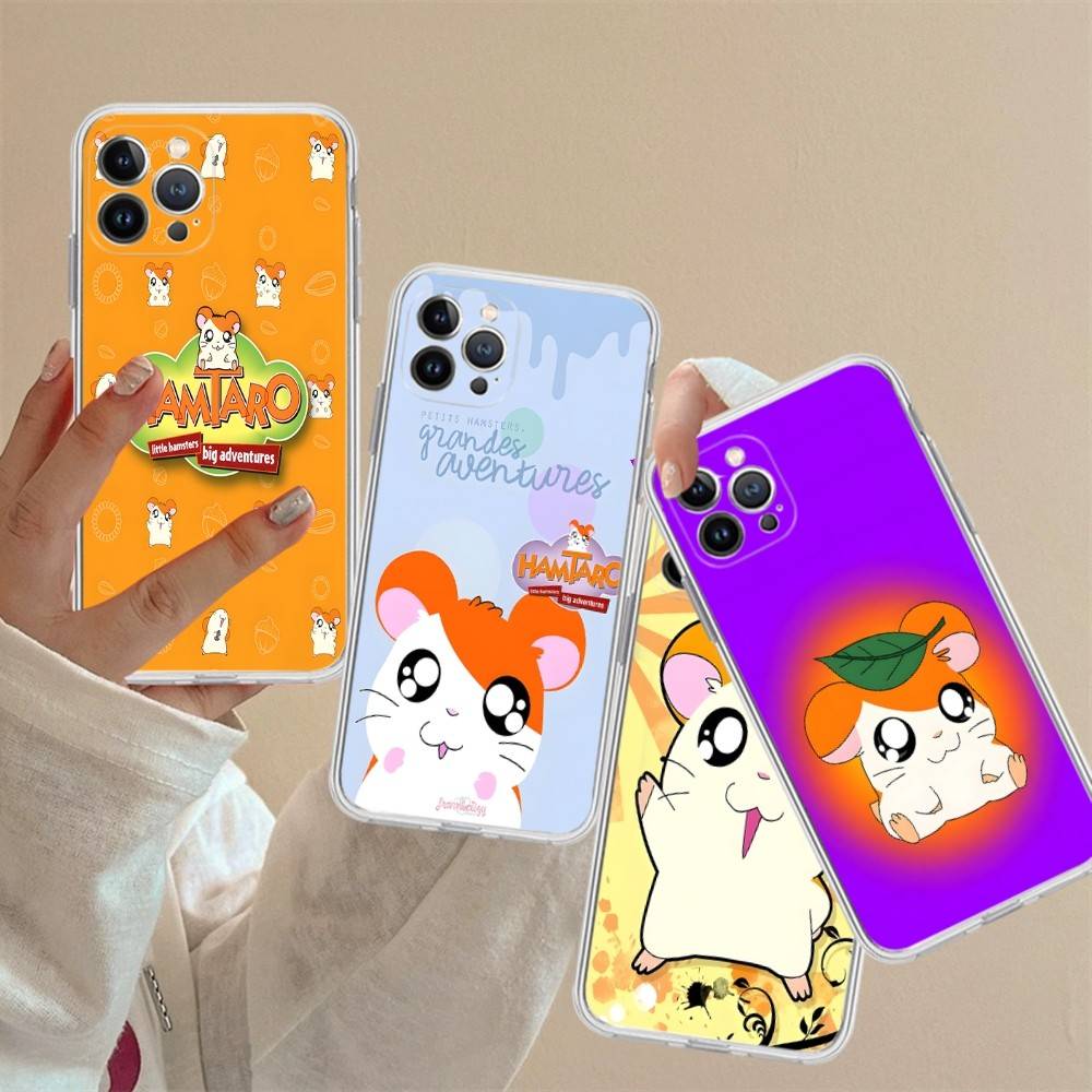 Хамтаро Милый Хомяк Каваи Милый Для IPhone 17 16 15 11 12 13 14 Pro Max Мягкий ТПУ Силиконовый Задний Чехол Прозрачный Чехол