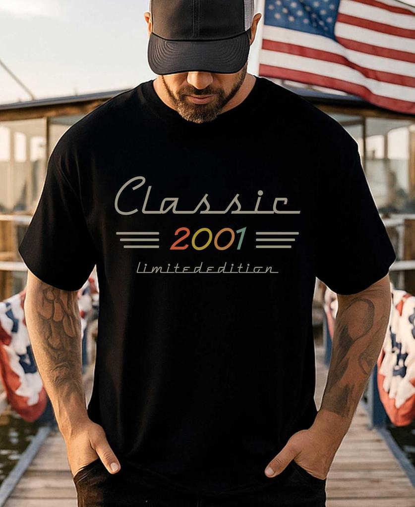 Classic 2001 Limited Edition Shirt, 25 Year Old Classic Shirt, 25th Birthday Vintage 2001 Tee, Born in 2001 Retro T-Shirt, 25th Birthday Tee