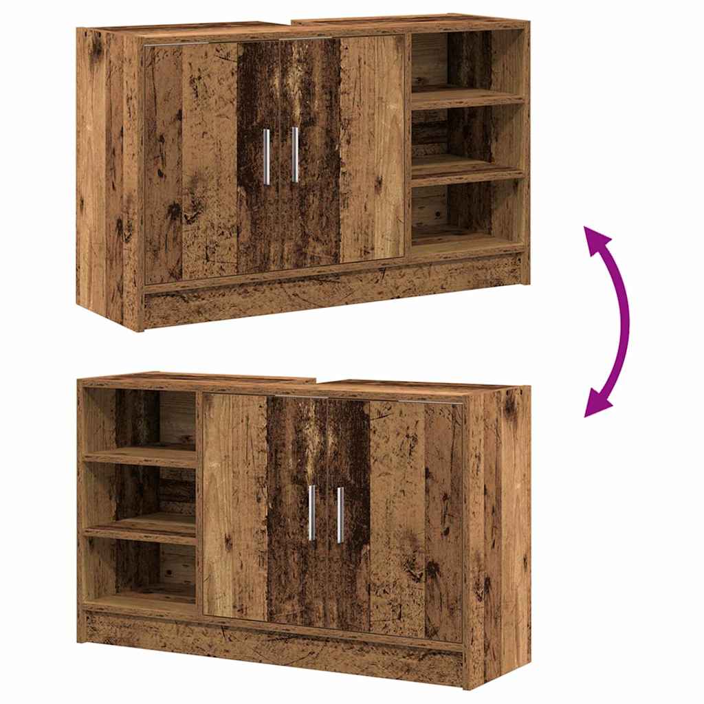 Bathroom Cabinet with Door Reclaimed Wood Look 90 x 29 x 55 cm Engineered Wood