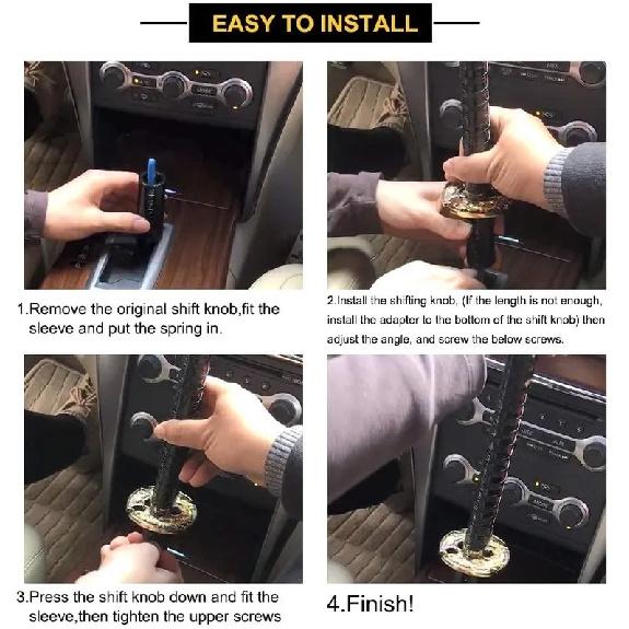 Samurai Sword Automatic Leather Shift Knob Universal For Lock/Button Transmission Cool Katana Gear Shifter Lever 100/150/260MM