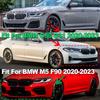 LED Lights Car Front Bumper Kidney Grill Grilles For BMW 5 Series G30 G31 F90(M5) LCI 2020-2023 ABS Gloss Black Bodykits Tuning