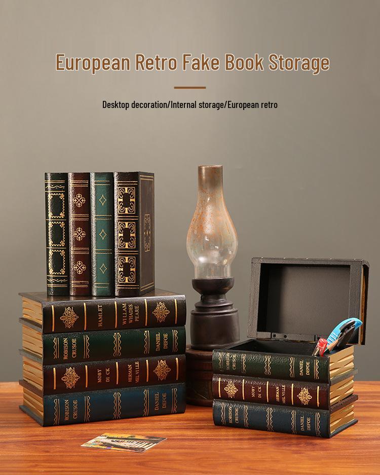 Европейский Ретро Декоративный Книжный Реквизит - Поддельная Книга для Хранения и Офисные Украшения