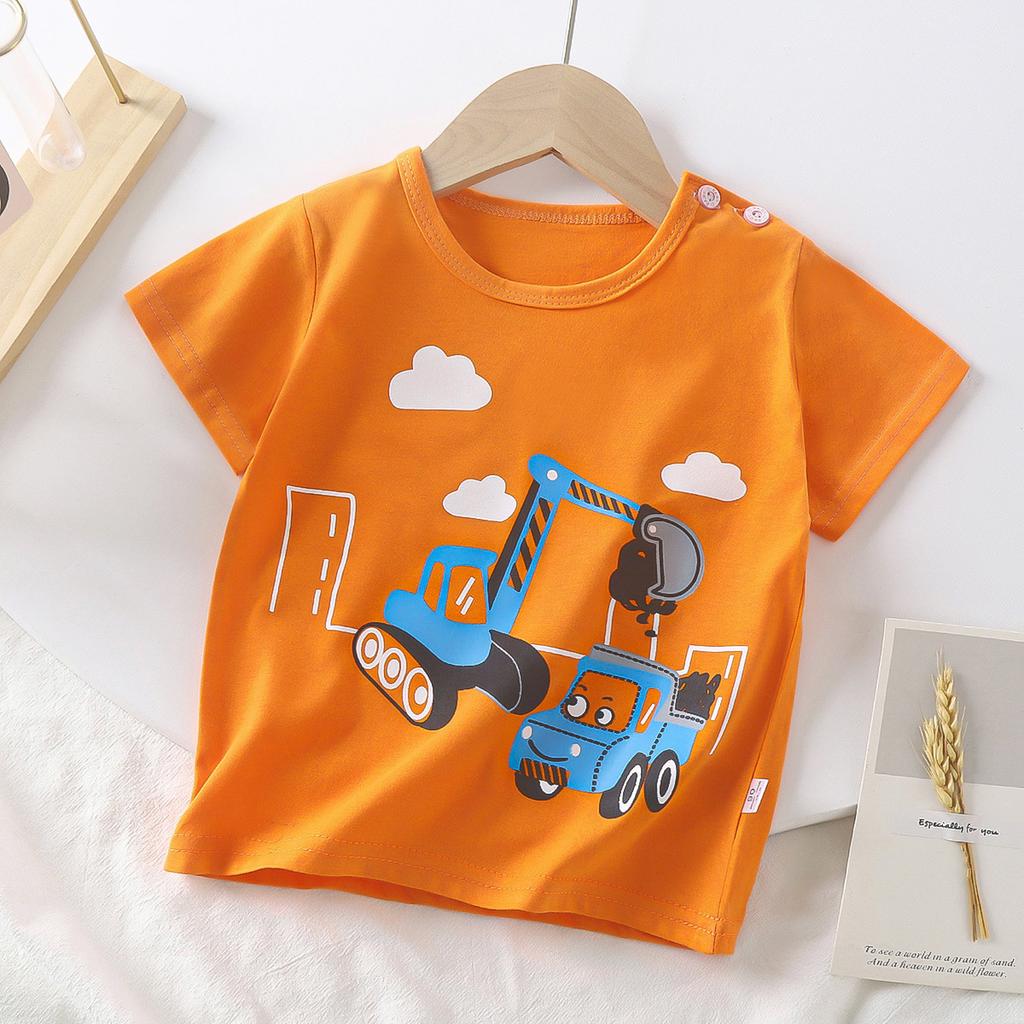 Children's Cotton Short Sleeve Summer Boy's T-shirt Cartoon Short Sleeve Top for Girls