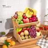 Деревянная корзина для фруктов, стеллаж для хранения, складной кухонный органайзер для фруктов, овощей, закусок, многоцелевая полка и стойка для специй, экономящая место