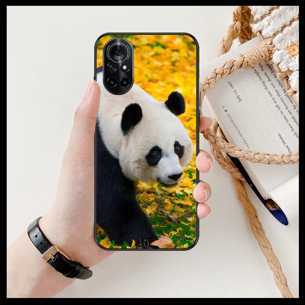 Супер милый прозрачный чехол для телефона с пандой для Huawei Honor 20 10 9 8A 7 5T X Pro Lite 5G черный чехол Etui Hoesjes комикс модный дизайн