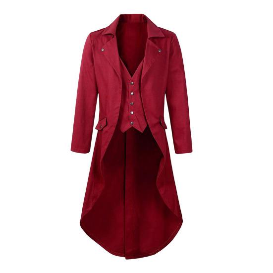 Приталенный смокинг с лацканом, с длинными рукавами, в стиле ретро, пиджак для платья, пиджак для костюма в средневековом стиле, одежда для праздничных вечеринок