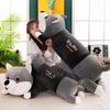 Cute Husky Plush Pillow with Sweet Messages Soft Stuffed Animal Huggable Floppy Dog Doll Emotional Support Gift