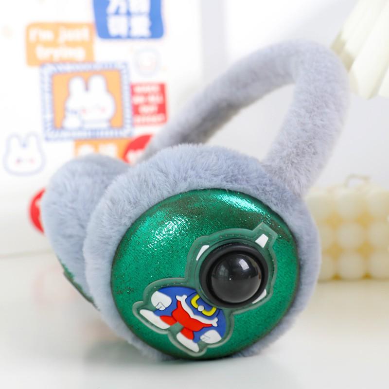 Kids Cartoon Ear Muffs Winter Warm Fleece Warmers Boys Girls School Outdoor Use