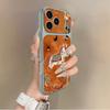 Облачная оранжевая лошадь подходит для чехла на мобильный телефон iPhone17promax Apple 16pro новый 15pro нишевый 16 кожаный.