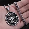 Fashion Retro Viking Pendant Men's Head Necklace Protector Scandinavian Jewelry Gift