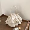 Fashion Women's Shoulder Bags New Cake Skirt Pleated Ruffle Edge Axillary Bag Korean Style PU Crossbody Bag Leisure Handheld Bag