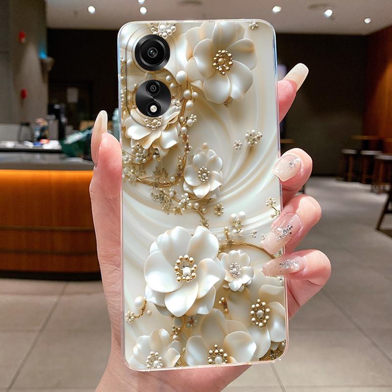 Чехол для OPPO A78 4G 5G A98 F23 A1X Цветок Бабочка Чехлы для Телефона Для Oppo A98 Мягкий Силикон Capa Прозрачный ТПУ Гелевая Крышка