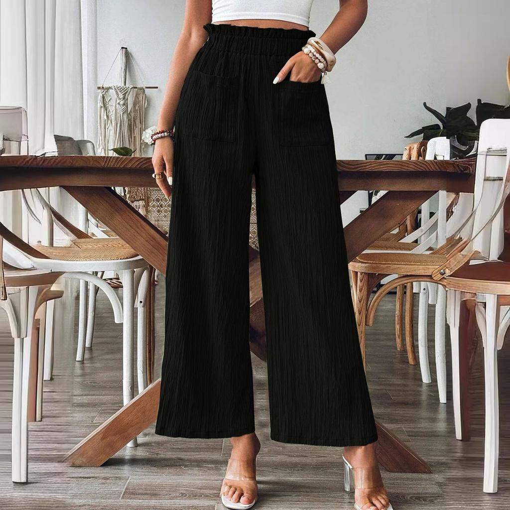Spring and Summer Women's Pants Solid Color Casual Straight Leg Pants Fashionable and Comfortable Pants