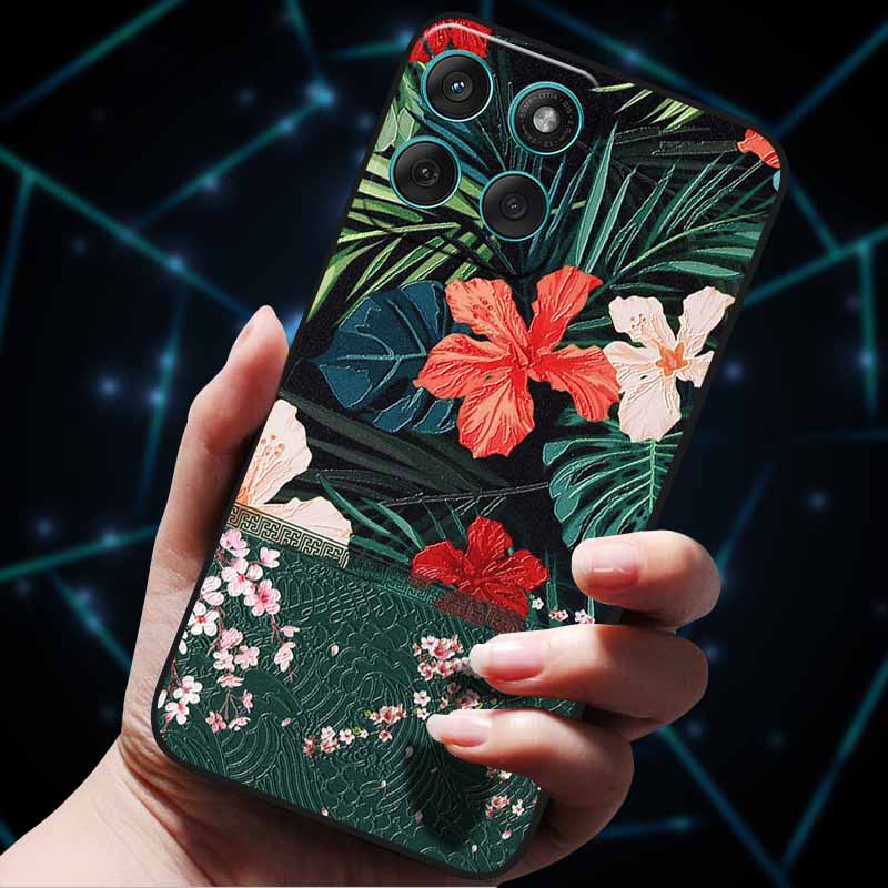 For Motorola Edge 60 Fusion Case 60Stylus 3D Flowers Emboss Phone Cases for Moto Edge 60 PRO Stylus Back Soft Silicone Bumper