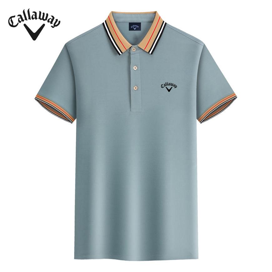 Callaway Лето 2025 года, новая вышитая деловая повседневная рубашка поло с лацканами, удобная новая рубашка поло для пары