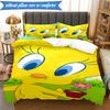 Cartoon rabbit Yellow Bird 3pcs K-pop music group Bedding set,Ideal for Bedroom, Dormitory,Including Duvet Cover And 2pcs Pillowcases,Fan gifts