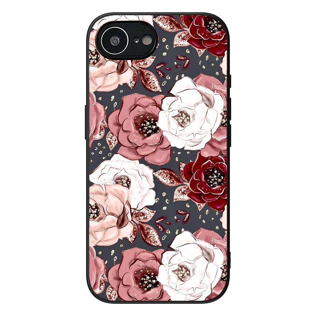 Soft Cover for Apple iPhone 13 12 Mini XS 11 Pro Max 7 8 Plus + XR SE 2022 2020 SE3 Coque Phone Case Rose Flower Pink