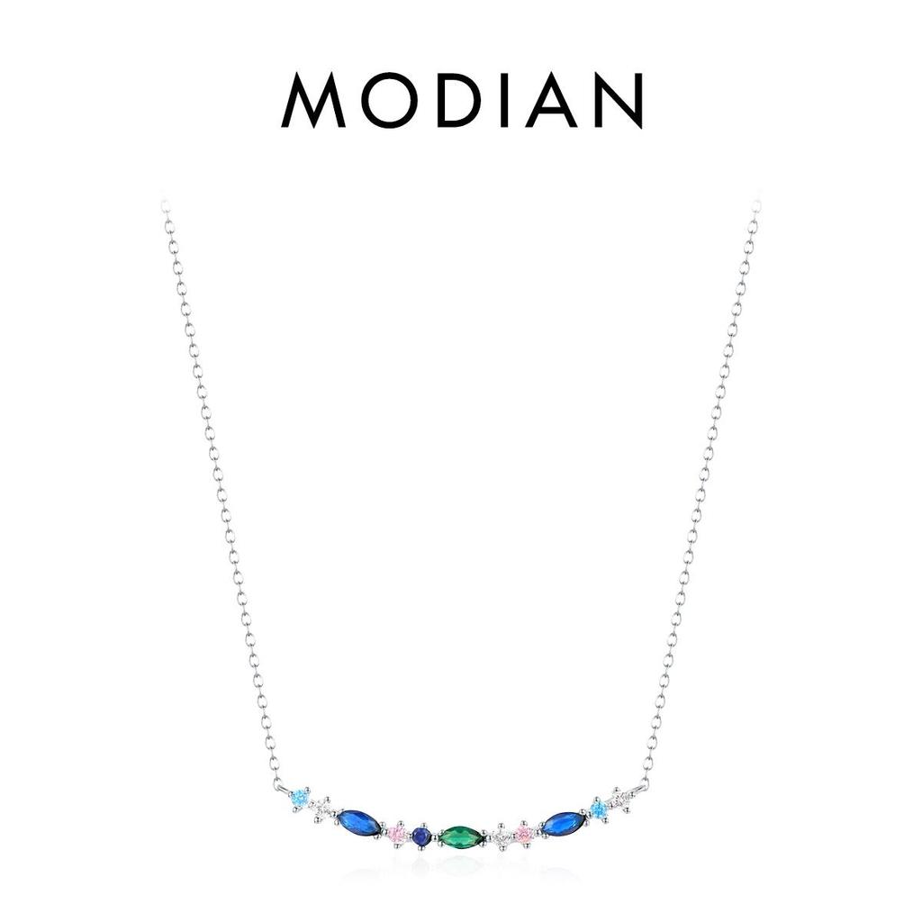MODIAN Изысканное элегантное длинное ожерелье из стерлингового серебра 925 пробы, винтажная цепочка на шею для женщин, подарок на день рождения, ювелирные изделия