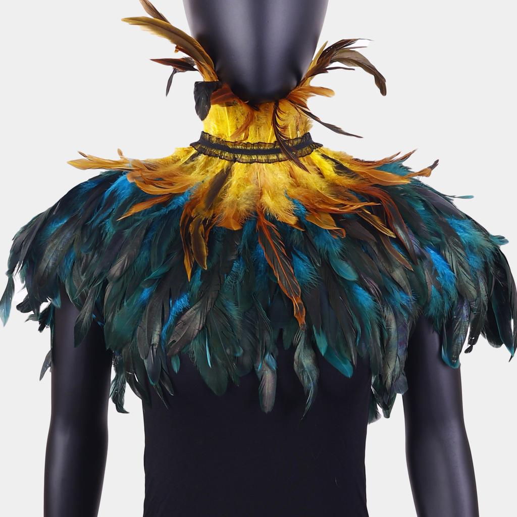 Punk, Gothic, Feather Cape, Chicken Feather Scarf, Festival Ball Shawl, Carnival Party Costume, Ball Dress Up Accessories