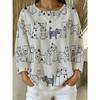 Women S Loose Fit Waffle Knit Floral Patchwork Print Shirt