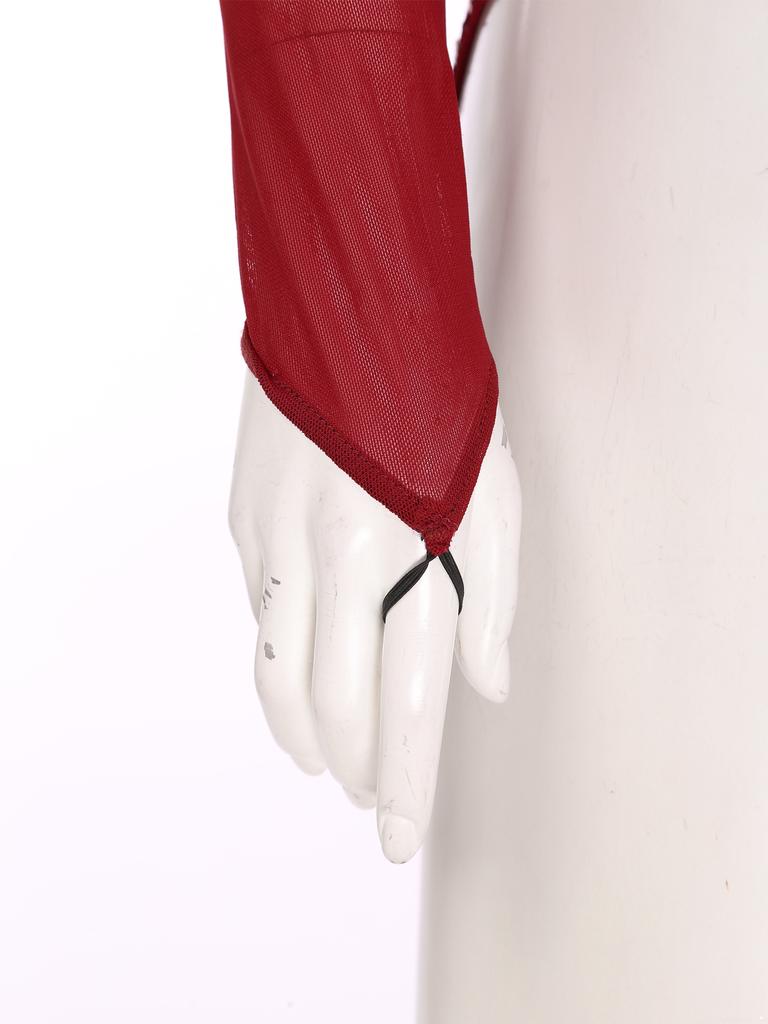 Женское платье для фигурного катания с блестящими пайетками, трико, на одно плечо, из прозрачной сетки, с длинным рукавом, халтер, танцевальная одежда