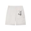 Li-Ning Pinocchio Hand-Painted Cartoon Print Button Casual Shorts Men Bottoms White Sand-Grey AKSS431-1