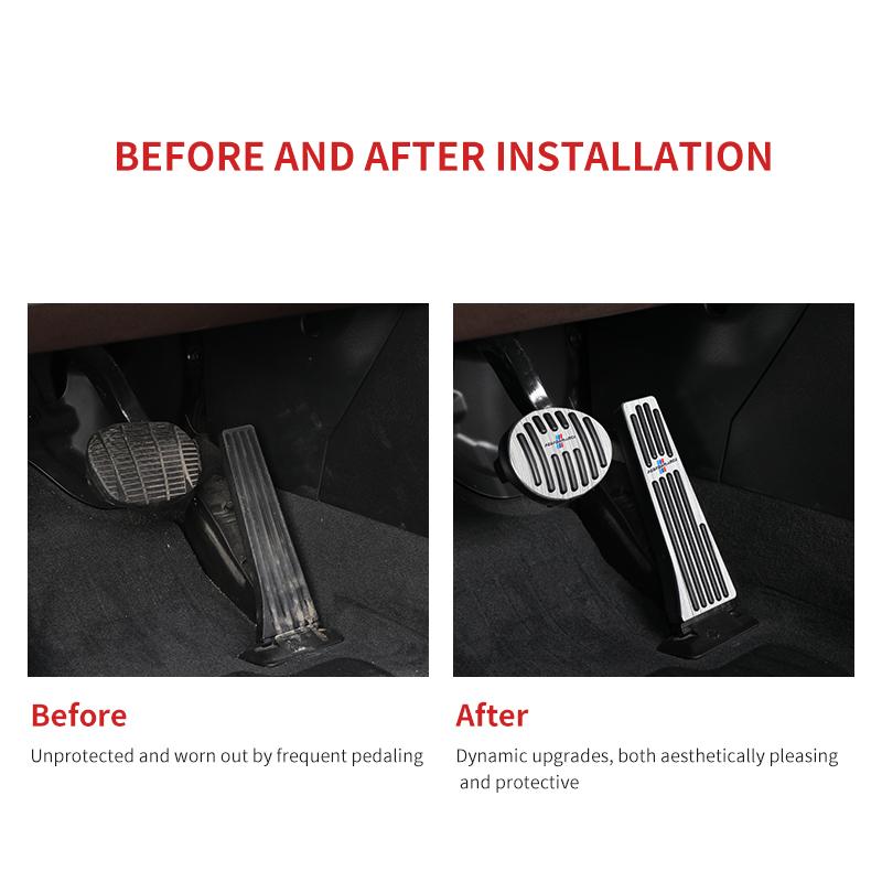 2025 Hot Car Brake Foot Rest Pedal Cover Alloy Rubber Gas Pedal Protector For BMW X3 X5 M5 M3 E46 E90 E60 F10 E39 F30 E36 G30 E8